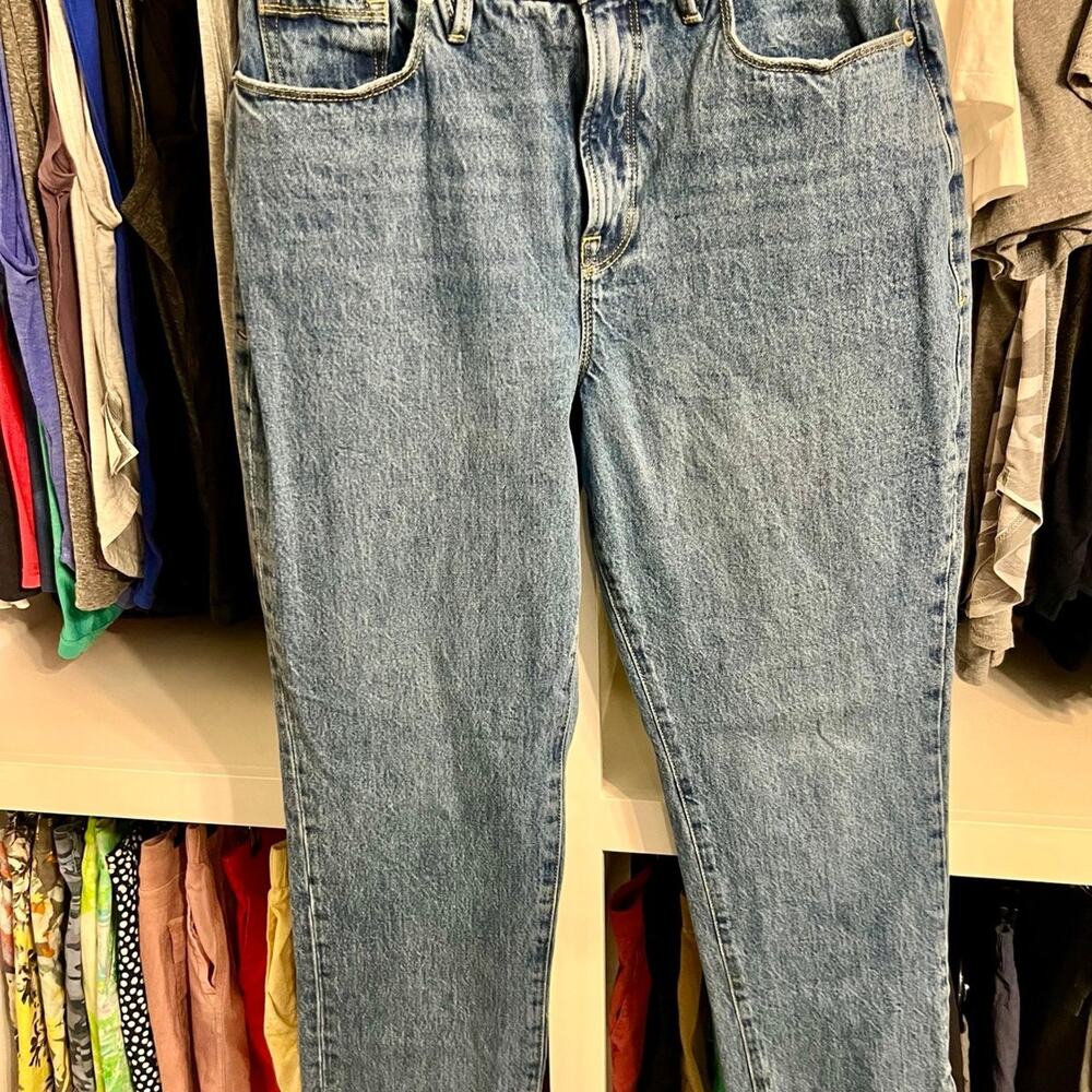 Good American GOOD BOY JEANS GB999TFT BLUE941 Size 10/30 Inseam 32"
